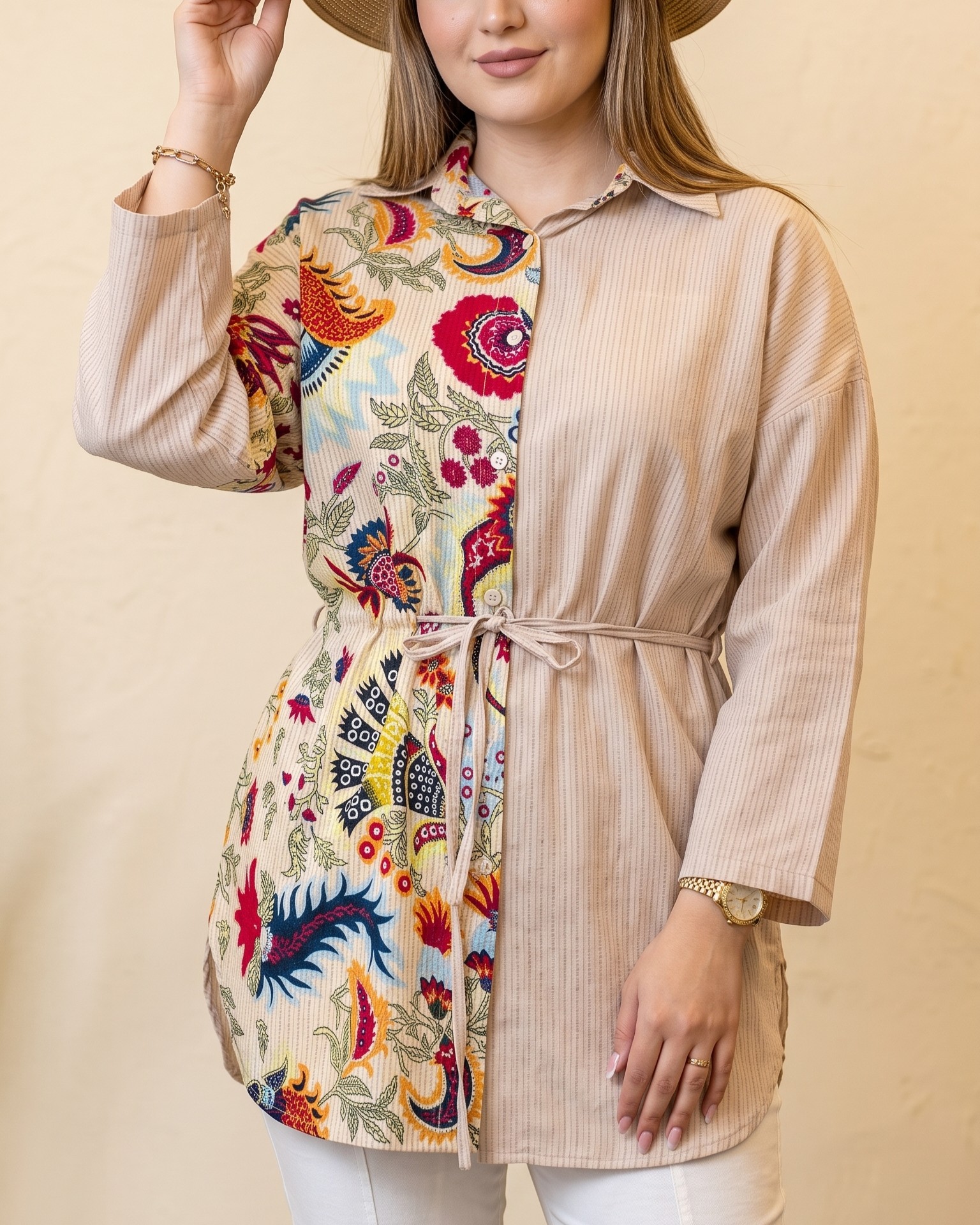 شومیز نخ کوکدوز گلدار